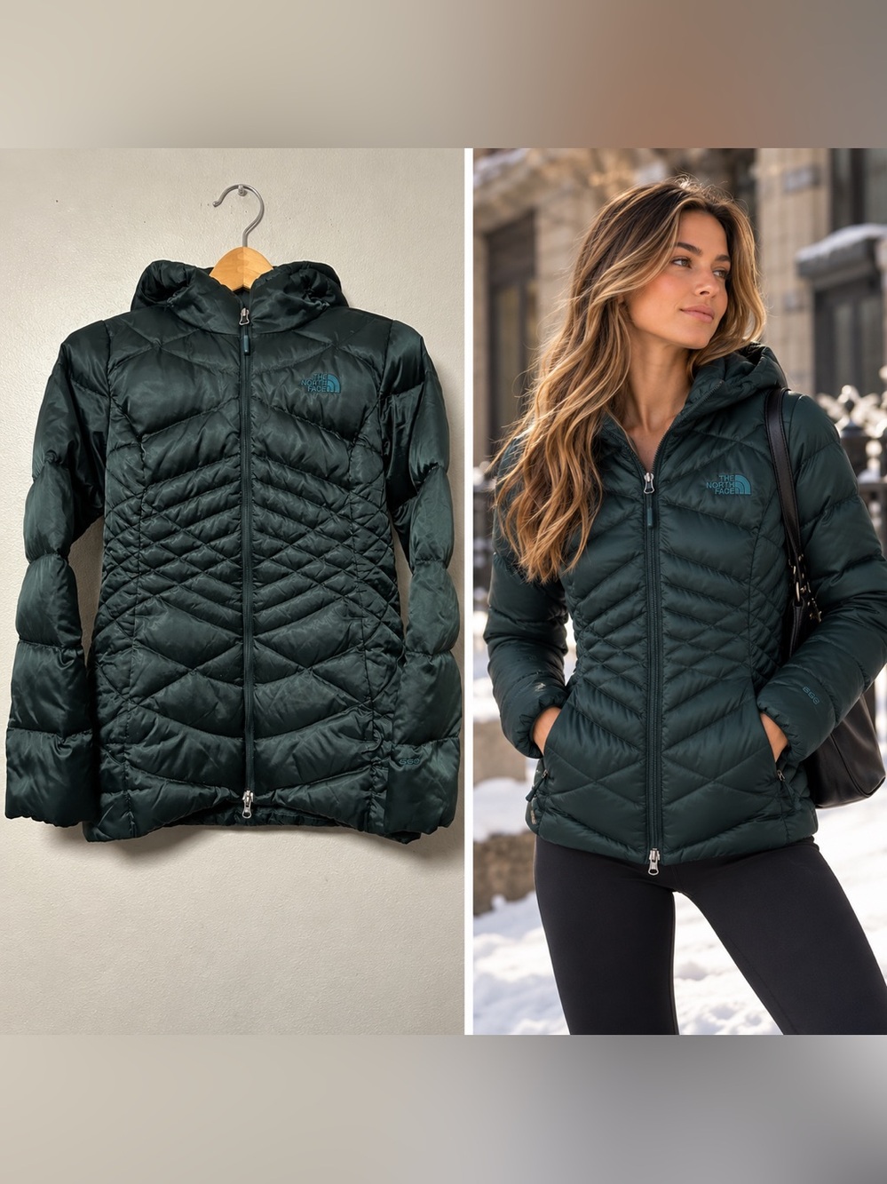 The North Face Women’s Small Black Down Quilted 550 Puffer Jacket Full Zip